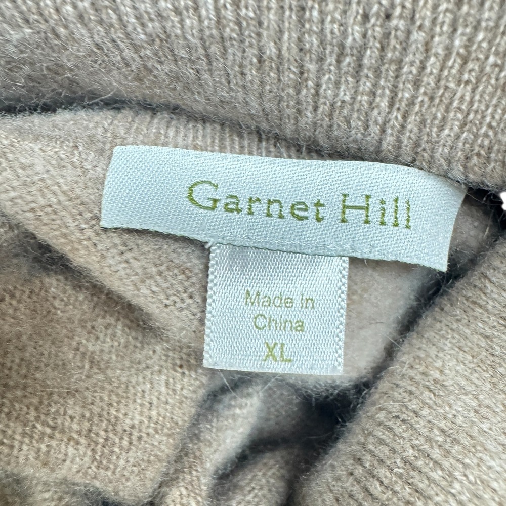 Garnet Hill 100% Cashmere Turtleneck Sweater Tan Brown XL soft capsule cozy - Picture 3 of 6